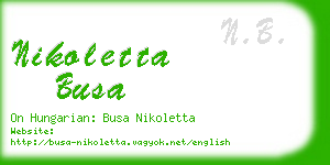 nikoletta busa business card